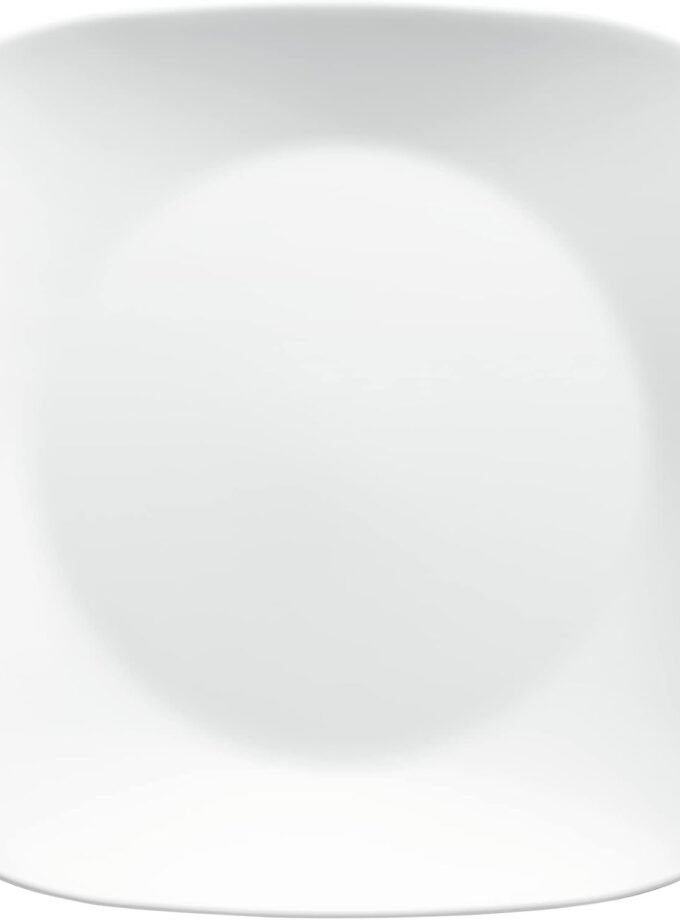 4-Pieces 10.25" Glass Dinner Plates, Chip & Crack Resistant Glass Dinnerware Set Plates, Pure White