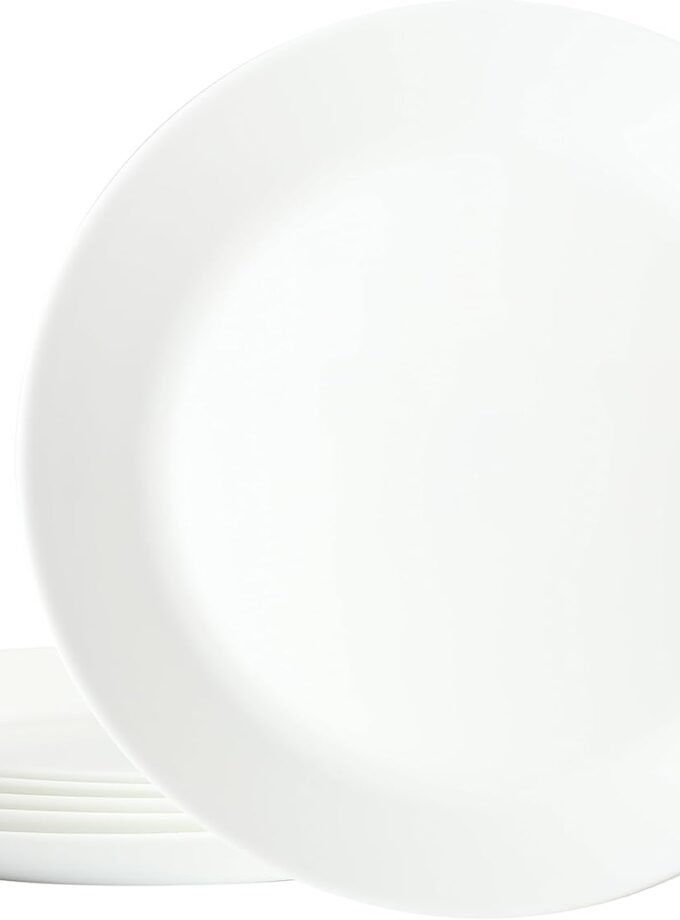 Ultra Round 6 Pack Opal Glass Break and Chip Resistant Dinner Plates