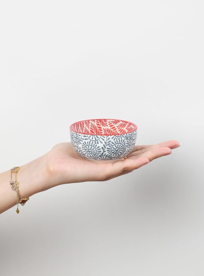 Ceramic 4 Oz Small Bowls Set, Small Snack Dessert Bowls for Kitchen, 3.5 Inch Mini Bowls for Dipping Ice Cream Side Dishes, Microwave Dishwasher Safe, Set of 6, Assorted Colors